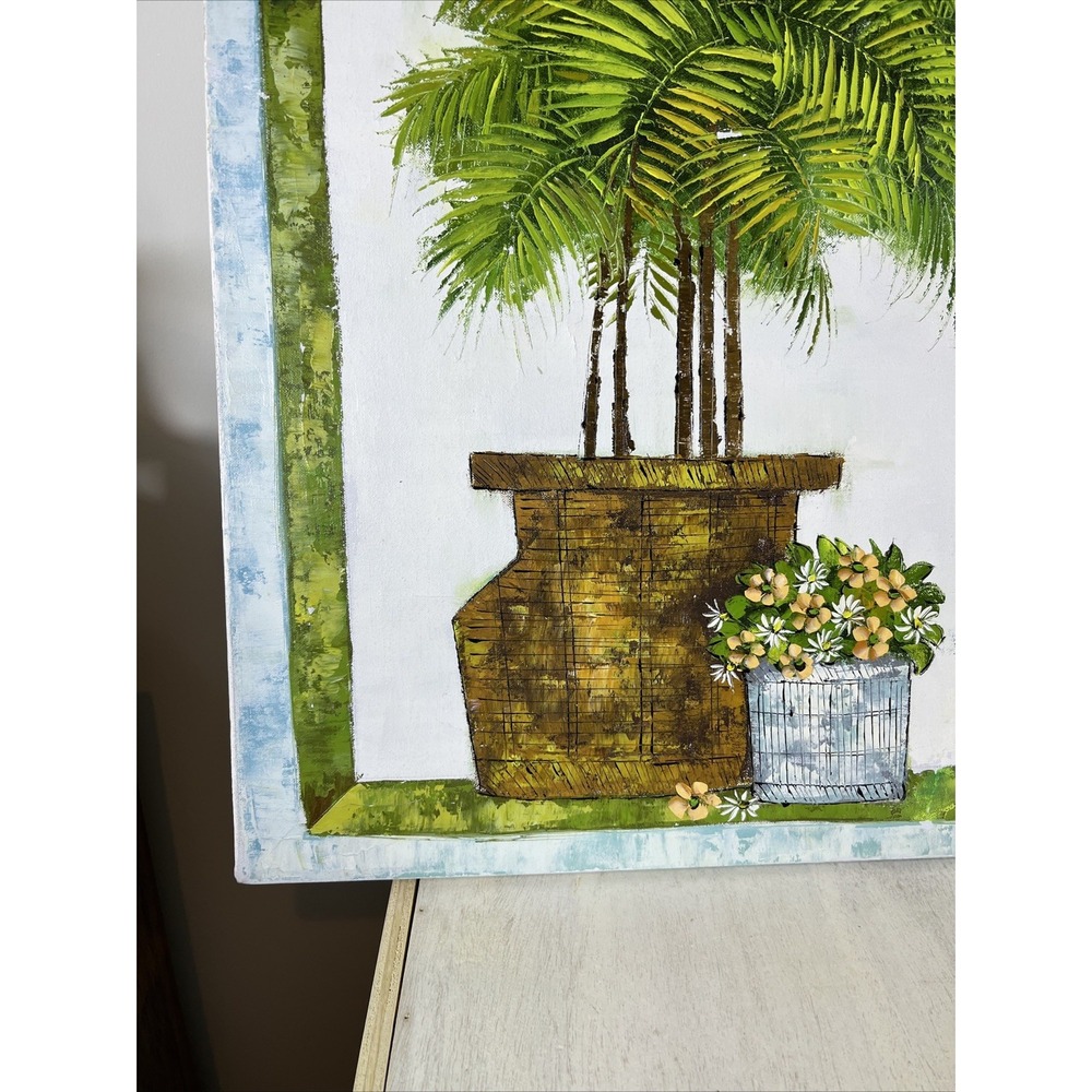Alisher Signed Vintage Oil Painting on Canvas 24 Inches Height and 36 Inch Wide - Picture 6 of 12